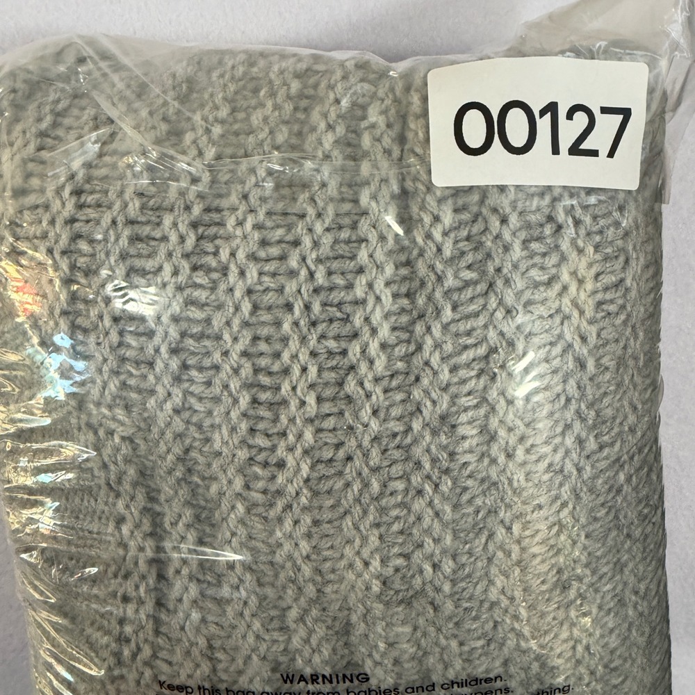 LOFT Women Heather Grey Cable Knit Mock Neck Sweater Size L NWT 37782948 - Picture 9 of 9